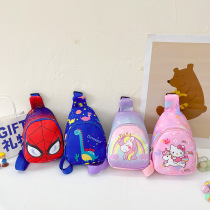 Child Chest Bag Boy Cute Cartoon Satchel Boy Baby Zero Wallet Ocean Gas Tide Girl Single Shoulder Diagonal Satchel Wave