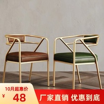 Nordic light luxury wrought iron book chair dining chair home chair backrest chair manicure chair conference chair comfortable net red computer chair