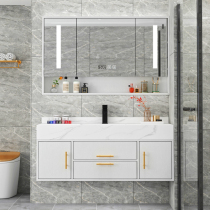  Smart bathroom cabinet combination Modern minimalist bathroom mirror cabinet Bathroom integrated vanity set Hand washbasin