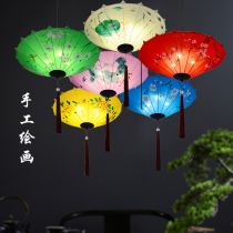 New Chinese Umbrellas Small Chandelier CREATIVE CLOTH ART CHINA WIND UMBRELLA LIGHT IMITATION ANCIENT FIRE POT SHOP TEA ROOM RESTAURANT HOTEL LANTERN