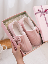Home autumn and winter bag with cotton slippers women thick soles winter moon cute home plush winter indoor postpartum cotton shoes wool