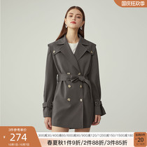 Fan Si Lanen navy collar short windbreaker female Korean version loose 2020 new British style spring and autumn waist jacket