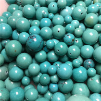 Hubei original mine natural high porcelain turquoise small size round beads single loose beads with a bead hand string a picture
