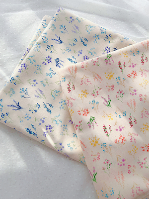 taobao agent 【AZU】Imported organic printed cotton watercolor flower grass baby clothes handmade DIY fabric handbook handwork