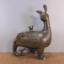 Western Zhou Dynasty-Bronze returning bird antique collection old objects leaked genuine ornaments and crafts