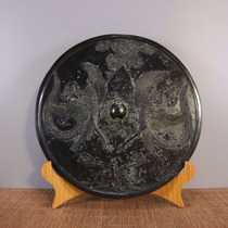 Tang Dynasty bronze double Phoenix Mirror antique antique collection old objects ornaments pick up genuine old goods bronze ware