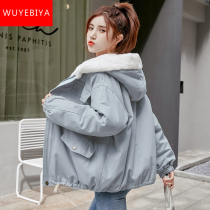 Plus velvet coat girl autumn and winter clothes 2021 new junior high school students Joker thick lamb wool tooling cotton suit