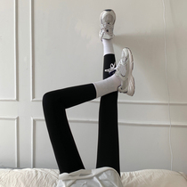 Three mutes homemade bottom pants woman outside wearing spring 2022 new elastic black skintight pants shark pants