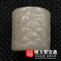 Antique antique wave ring ring collection Old Hetian Jade old jade plate finger old antique old Jade bag true