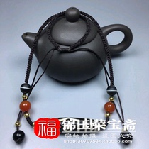 Antique Ming and Qing Period Horseshoe pattern (three-eyed Tianzhu necklace)Ancient beads pendant pendant bag old bag true