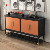 New Chinese side cabinet Living room solid wood dining side cabinet storage wall side cabinet Decoration foyer entrance entrance cabinet Partition cabinet