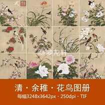 The Yu-young Flower Bird Map Book 12 Kaiqing Dynasty Paintwriting National Paintwork Pen Flower Flowers Bird Painting electronic Photo material
