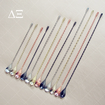 Teardrop spoon mirror light spoon American water drop long spoon teardrop spoon bartending spoon stir spoon long spoon