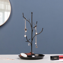 Nordic light luxury creative branch jewelry storage display stand girls dressing table earrings earrings earrings jewelry rack small tray