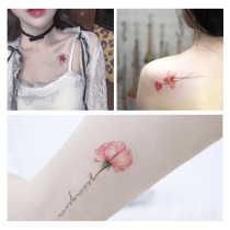 Tattoo stickers waterproof female long-lasting small fresh clavicle tattoo stickers girl girl English flower Sakura set of 50 sheets