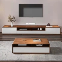 Nordic Rounded Corners Light Lavish TV Cabinet Tea Table Composition Minima Modern Black And White Grey Small Family Living Room TV Background Cabinet
