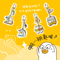 Little Liu Duck grocery store metal keychain female exquisite cute couple pendant car key cartoon bag plush