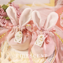 Cute rabbit ears sweet candy bag wedding cloth bag ins Wind wedding velvet wedding candy bag girl heart