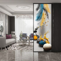 Nordic art glass screen living room kitchen and bathroom bedroom partition entrance decoration double-sided effect tempered customization