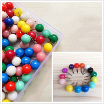 150 boxed multi-color round ball nail photo wall cork board plastic nail round map Mark color pushpin