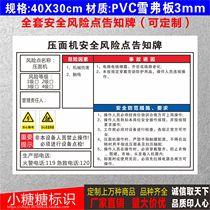 Thread machine safety risk point notice board card when the heart electric shock noise harmful mechanical injury warning sign