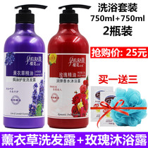 Sakura e love lavender shampoo Rose shower gel set mens and womens baking oil anti-dandruff essential oil shampoo