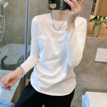 Korean white long sleeve T-shirt womens spring and autumn 2021 womens clothing inside base shirt clothes tide long tide