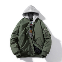 Tide brand MA1 Air Force bomber jacket male couple cotton suit thick baseball suit autumn and winter Yu Wenle coat tide