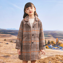 Girls fur coats 2021 new ocean qi autumn and winter childrens childrens big clothes winter clothing big children trendy checkered child clothing