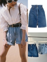 22 Spring Summer New Focus Recommended Jean Shorts Half Skirt ~ Time Boree Recommendation Premium Gold Split Cut