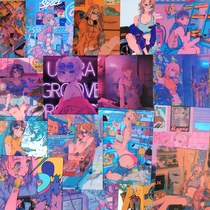 ins wind girl retro stickers Tablet phone case Japanese two-dimensional sticker art luggage decorative wall sticker