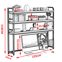 Triple shelves are placed on the table for simple home students on desktop creative multi-storey computer table-type table shelve
