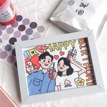 DIY creative handmade painting self-made commemorative couple girlfriends wedding birthday graduation photo frame customized gift