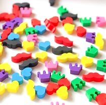 Rubber word Korean version of Hangzhou and creative stationery color moustache love Crown fashion element eraser