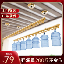 Hand-cranked indoor household lifting drying rack double pole manual quilt automatic drying hanger double pole type lyj thickening