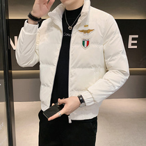 Hong Kong light down jacket mens 2022 new short section bright clothes slim mens winter warm jacket