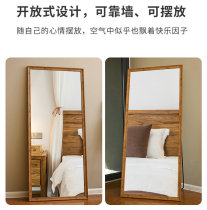 Wooden frame mirror makeup mirror dressing mirror dressing mirror Wall full length mirror rectangular wooden frame fitting room mirror isobody mirror