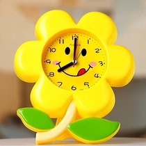 Simple fashion electronic flower personality mute bedside bedroom cute children Cartoon creative student alarm clock