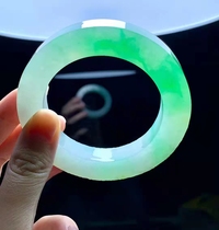 Myanmar jewelry Jade wool natural raw stone semi-bright material high ice variety floating flower green violet jade bracelet custom