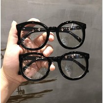 Black frame glasses female GM makeup big frame discoloration anti-blue radiation black thick frame myopia can be equipped with degree Net red frame