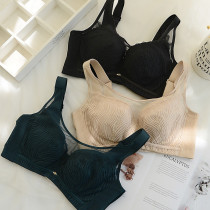 Summer anti-light bandeau bra with soft rims Large size large chest display small underwear Womens thin section gathered full cup