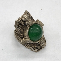 Ancient playing miscellaneous collection of antique Great Qing Qianlong New Years Frog Gem Ring