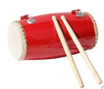 Xinbao waist drum children adult first layer buffalo skin flower drum 12 13 14 15CM wooden drum barrel with wooden stick