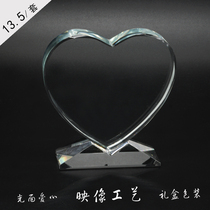 Heart shape Image white billet personalized custom crystal supplies crystal wedding photo white blank wholesale