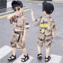 Childrens camouflage suit military training suit Summer short-sleeved pure cotton men and women children children special forces clothes performance clothes tide