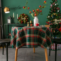 Retro British Nordic Tea Table Table Tablecloth Restaurant Photograph European American Christmas Green Plaid Tablecloth