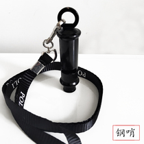 New traffic police stainless steel steel whistle black reflective lanyard traffic patrol special warning whistle