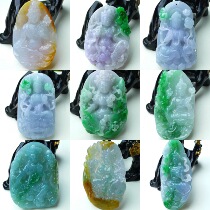 Jade Guanyin pendant floating flower dress mother patron Bodhisattva pendant men Jade Guangyin Jade natural A goods