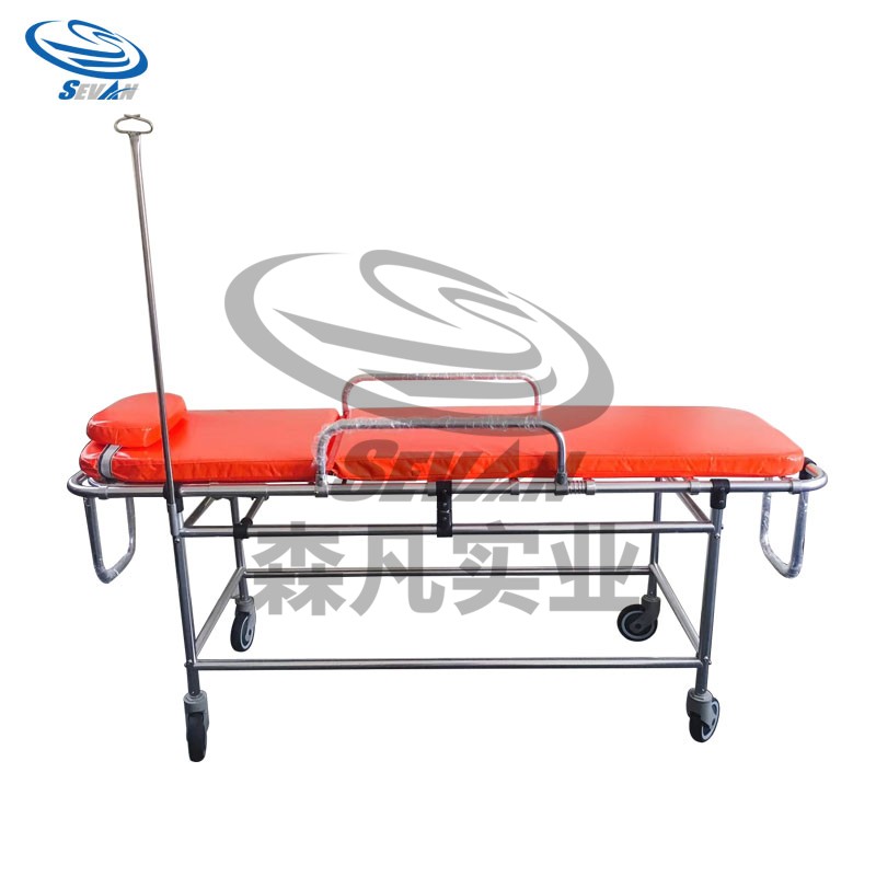 Senfan non-magnetic trolley tractor with hand lever first aid stretcher car can carry aluminum alloy ambulance stretcher bed