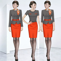 Spring and summer new beauty salon jewelry suitcase professional womens clothing mall OL uniform hotels front desk customer service service